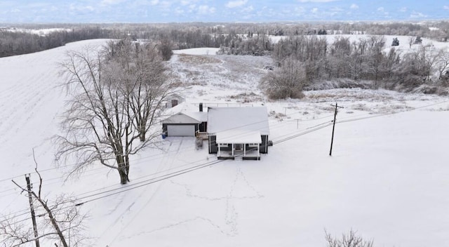 view of snowy aerial view