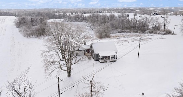 view of snowy aerial view