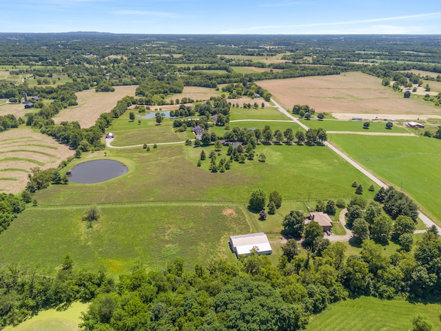 aerial view featuring a rural view