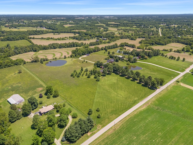 aerial view with a rural view