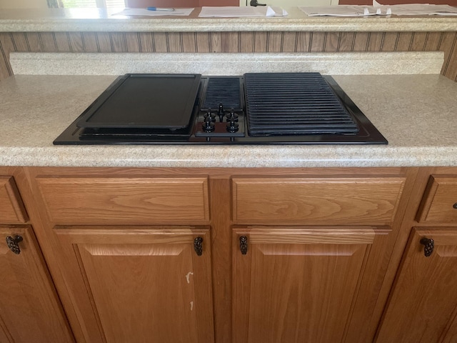 interior details with black cooktop