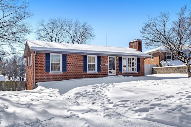 view of single story home