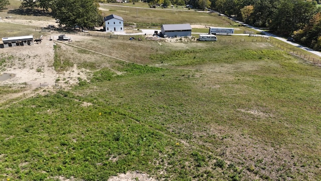 drone / aerial view with a rural view