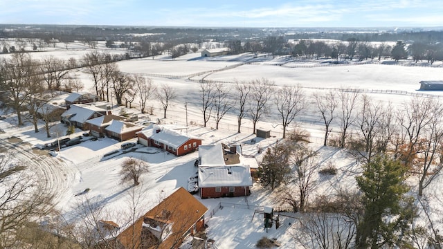 view of snowy aerial view