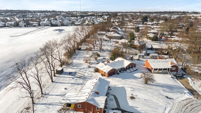 view of snowy aerial view