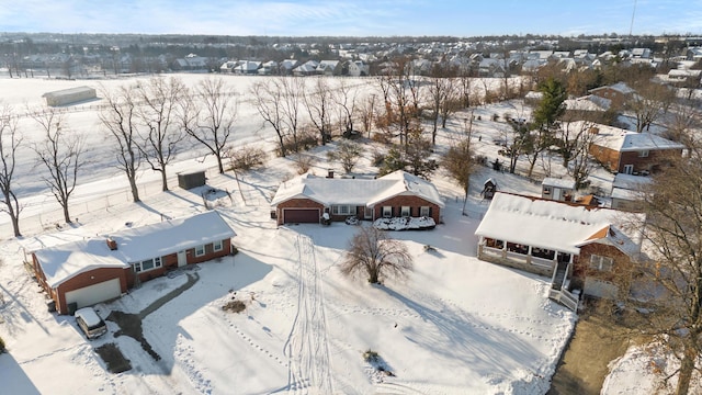 view of snowy aerial view