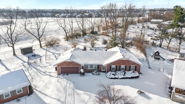 view of snowy aerial view