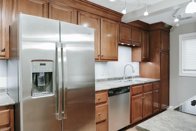 kitchen with stainless steel appliances and sink