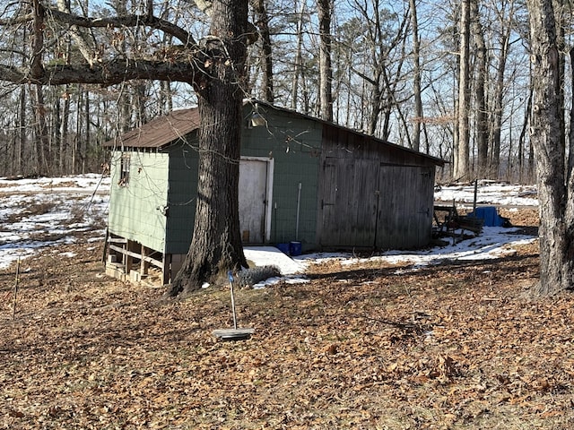 view of snow covered structure