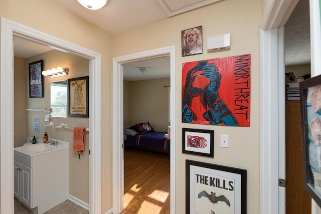 hall featuring light hardwood / wood-style floors