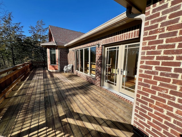 deck featuring french doors