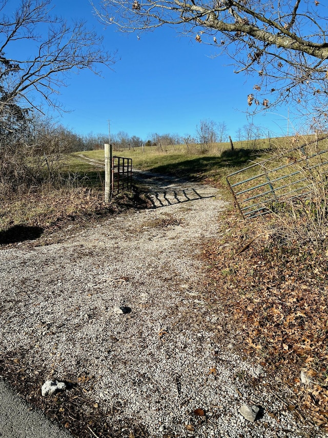 view of street with a rural view