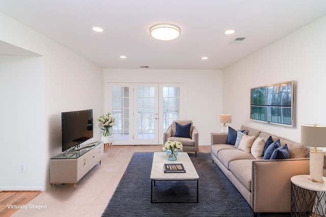 living room with french doors