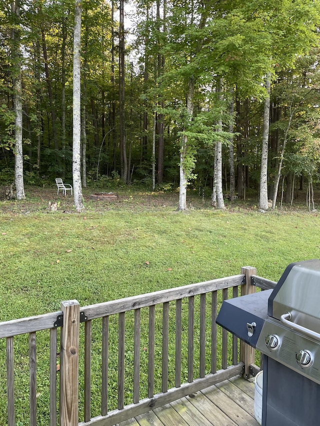 view of yard featuring a deck