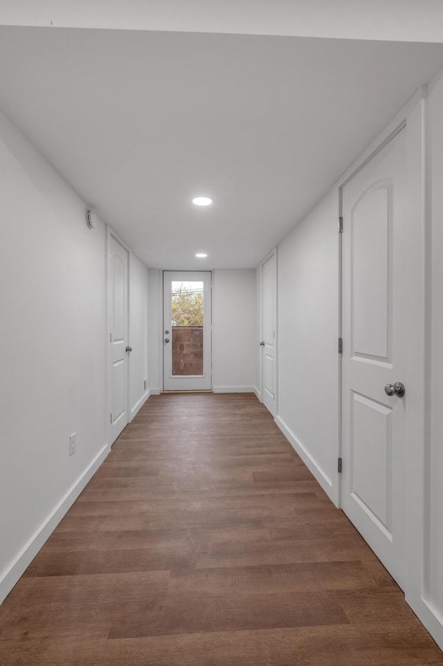 interior space with hardwood / wood-style floors