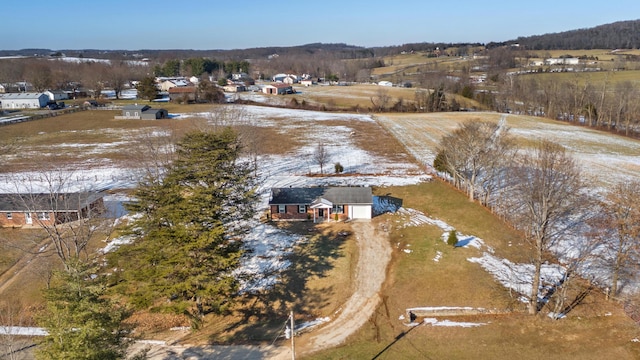 view of snowy aerial view