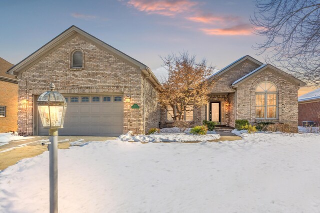 view of property with a garage