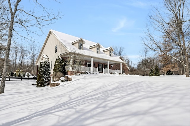 exterior space with covered porch