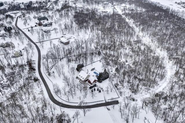 view of snowy aerial view