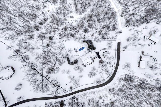 view of snowy aerial view