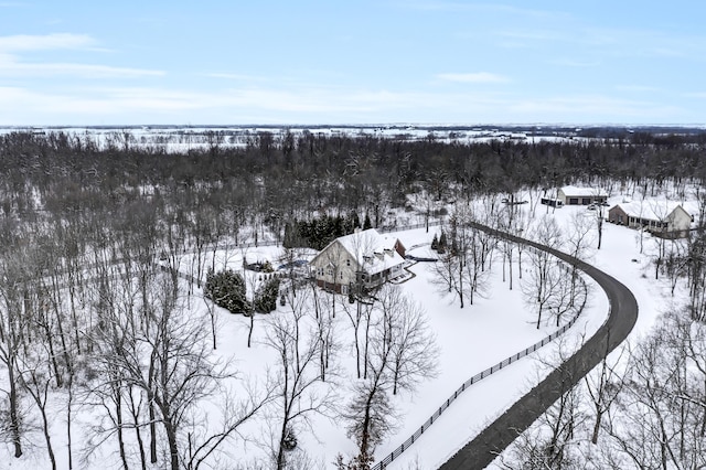 view of snowy aerial view