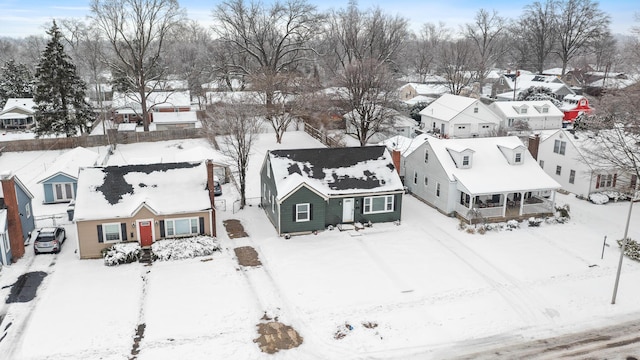 view of snowy aerial view