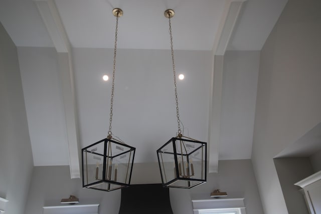 details featuring beam ceiling