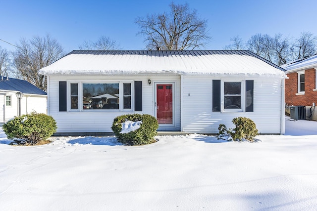 view of front of house featuring central AC unit