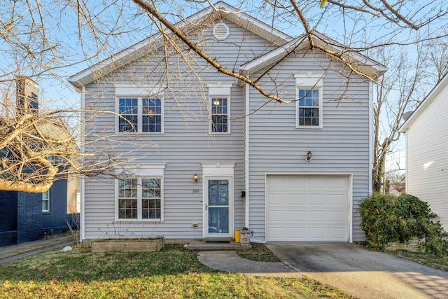 view of front facade with a garage