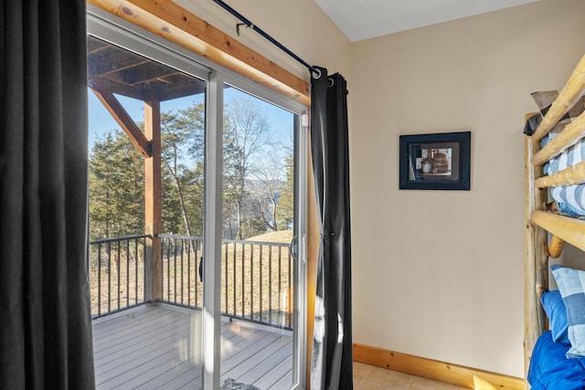 entryway featuring light tile patterned floors