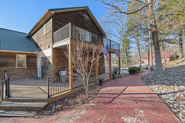 exterior space with a balcony