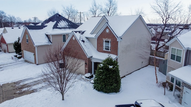 view of front of house with a garage