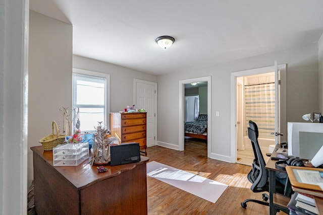 office featuring wood-type flooring