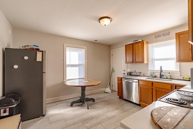 kitchen with sink and stainless steel appliances