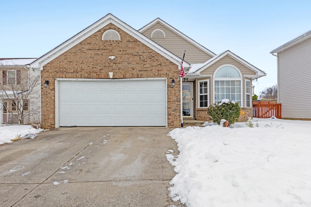 view of front of house with a garage