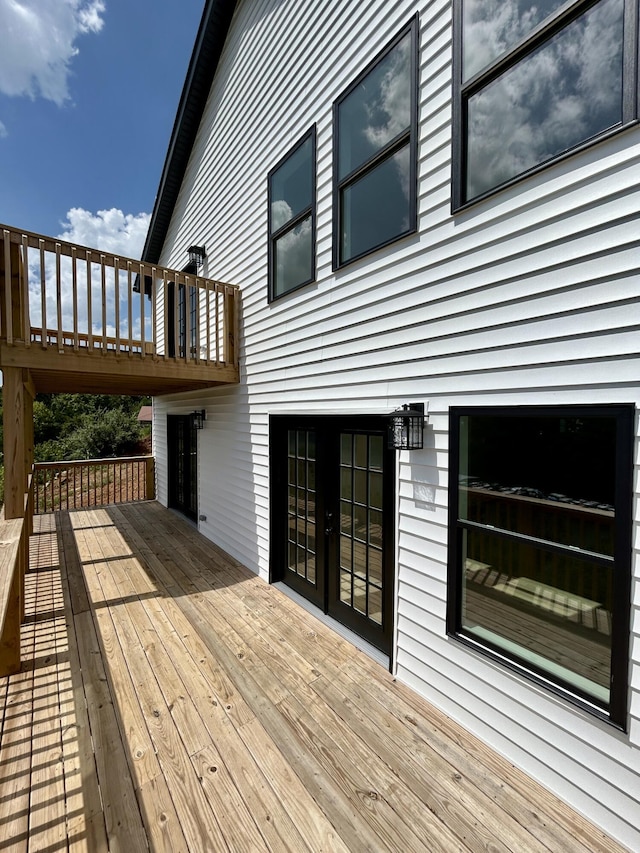 deck featuring french doors