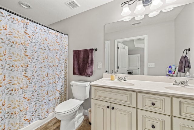 bathroom with toilet and vanity