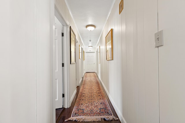 corridor with crown molding