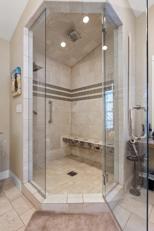 bathroom with an enclosed shower