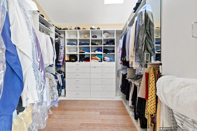 spacious closet featuring hardwood / wood-style flooring