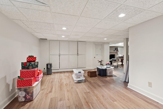 interior space with light hardwood / wood-style flooring