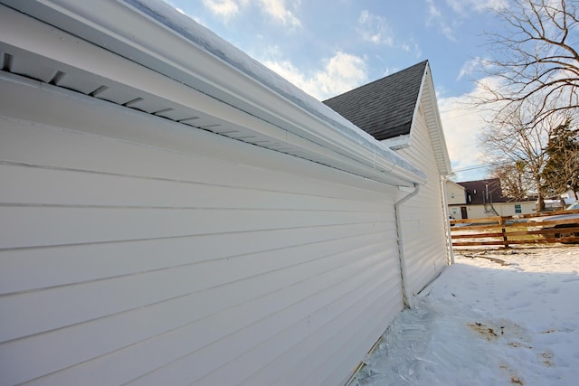 view of snow covered exterior