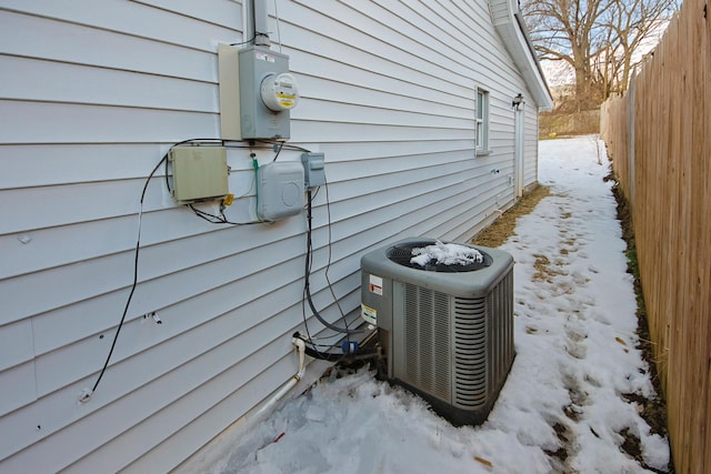 exterior details featuring central AC unit