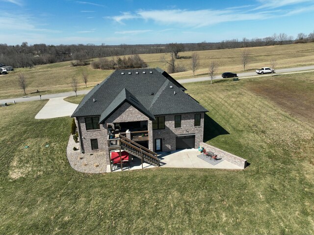 drone / aerial view featuring a rural view