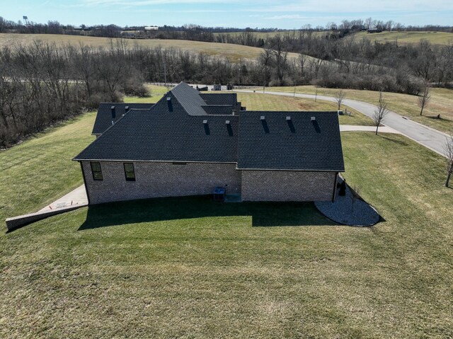 drone / aerial view with a rural view