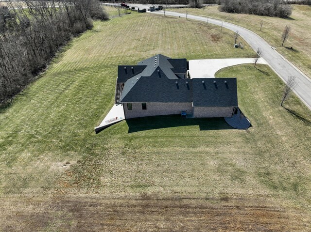 drone / aerial view with a rural view