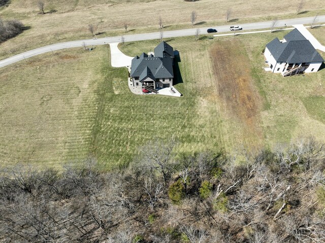 drone / aerial view with a rural view