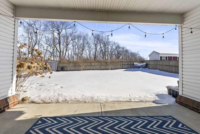 view of snowy yard