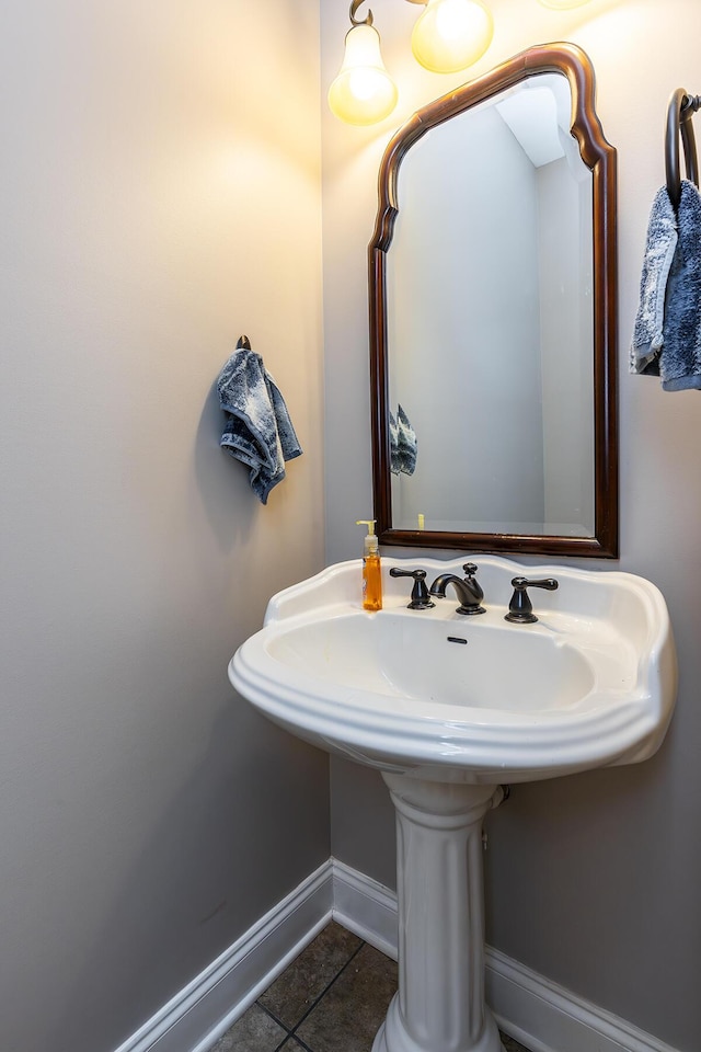 bathroom with sink and tile patterned floors