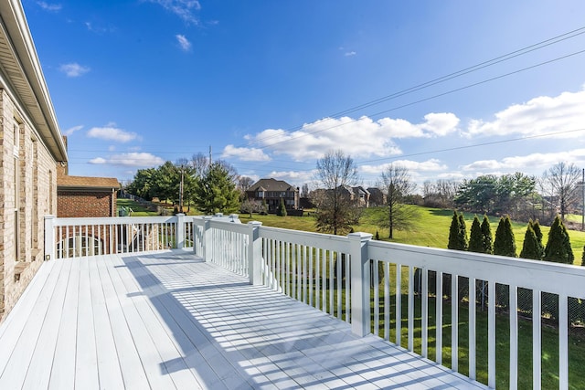 deck featuring a yard